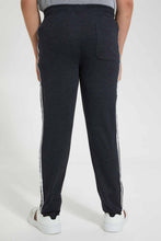 Load image into Gallery viewer, Redtag-Charcoal-Side-Tape-Trouser-Pants-Jogger-Fit-Senior-Boys-9 to 14 Years