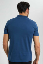 Load image into Gallery viewer, Redtag-Blue-Polo-Shirt-With-Flat-Knit-Collar-&-Cuff-Polo-Shirts-Men's-
