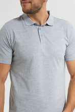 Load image into Gallery viewer, Redtag-Grey-Polo-Shirt-With-Flat-Knit-Collar-&-Cuff-Polo-Shirts-Men's-
