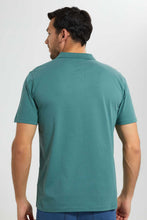 Load image into Gallery viewer, Redtag-Green-Polo-Shirt-With-Flat-Knit-Collar-&-Cuff-Polo-Shirts-Men's-