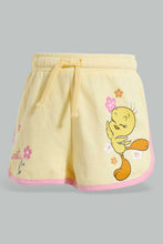 تنزيل الصورة على معرض الصور، Redtag-Yellow-Tweety-Short-Casual-Shorts-Infant-Girls-3 to 24 Months