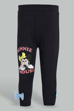 Load image into Gallery viewer, Redtag-Black-Minnie-Print-Leggings-Leggings-Infant-Girls-3 to 24 Months