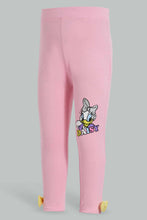 تنزيل الصورة على معرض الصور، Redtag-Pink-Daisy-Print-Leggings-Leggings-Infant-Girls-3 to 24 Months