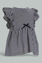 Load image into Gallery viewer, Redtag-Black-Checkered-Tunic-Dress-Dresses-Infant-Girls-3 to 24 Months