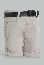 Load image into Gallery viewer, Redtag-Beige-Twill-Chino-With-Pu-Belt-Chino-Shorts-Infant-Boys-3 to 24 Months
