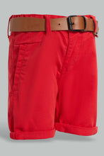 Load image into Gallery viewer, Redtag-Red-Twill-Chino-With-Pu-Belt-Chino-Shorts-Infant-Boys-3 to 24 Months