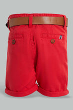 Load image into Gallery viewer, Redtag-Red-Twill-Chino-With-Pu-Belt-Chino-Shorts-Infant-Boys-3 to 24 Months