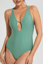Load image into Gallery viewer, Redtag-Green-Solid-Swimsuit-Swimsuits-Women's-