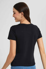 Load image into Gallery viewer, Redtag-Black-Amour-Print-T-Shirt-Category:T-Shirts,-Colour:Black,-Filter:Women's-Clothing,-New-In,-New-In-Women,-Non-Sale,-S22D,-Section:Women,-TBL,-Women-T-Shirts-Women's-