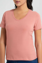Load image into Gallery viewer, Redtag-Pink-V-Neck-T-Shirt-V-Neck-T-Shirts-Women's-