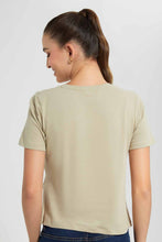 Load image into Gallery viewer, Redtag-Olive-V-Neck-T-Shirt-Category:T-Shirts,-Colour:Green,-Filter:Women's-Clothing,-New-In,-New-In-Women,-Non-Sale,-S22D,-Section:Women,-TBL,-Women-T-Shirts-Women's-
