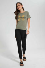 Load image into Gallery viewer, Redtag-Olive-Manhattan-Print-T-Shirt-Category:T-Shirts,-Colour:Dark-Green,-Filter:Women's-Clothing,-New-In,-New-In-Women,-Non-Sale,-S22D,-Section:Women,-TBL,-Women-T-Shirts-Women's-