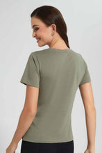 Load image into Gallery viewer, Redtag-Olive-Manhattan-Print-T-Shirt-Category:T-Shirts,-Colour:Dark-Green,-Filter:Women's-Clothing,-New-In,-New-In-Women,-Non-Sale,-S22D,-Section:Women,-TBL,-Women-T-Shirts-Women's-