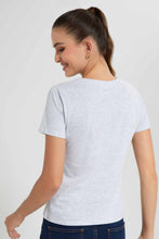 Load image into Gallery viewer, Redtag-Grey-Simple-Life-Embellised-T-Shirt-Category:T-Shirts,-Colour:Grey,-Filter:Women's-Clothing,-New-In,-New-In-Women,-Non-Sale,-S22D,-Section:Women,-TBL,-Women-T-Shirts-Women's-