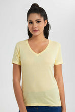 Load image into Gallery viewer, Redtag-Lemon-V-Neck-T-Shirt-V-Neck-T-Shirts-Women's-