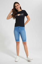 Load image into Gallery viewer, Redtag-Black-Classy-Print-T-Shirt-Category:T-Shirts,-Colour:Black,-Filter:Women's-Clothing,-New-In,-New-In-Women,-Non-Sale,-S22D,-Section:Women,-TBL,-Women-T-Shirts-Women's-