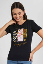 Load image into Gallery viewer, Redtag-Black-Elegant-Embellished-T-Shirt-Category:T-Shirts,-Colour:Black,-Filter:Women's-Clothing,-New-In,-New-In-Women,-Non-Sale,-S22D,-Section:Women,-TBL,-Women-T-Shirts-Women's-