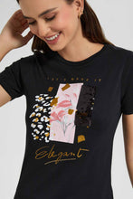 Load image into Gallery viewer, Redtag-Black-Elegant-Embellished-T-Shirt-Category:T-Shirts,-Colour:Black,-Filter:Women's-Clothing,-New-In,-New-In-Women,-Non-Sale,-S22D,-Section:Women,-TBL,-Women-T-Shirts-Women's-