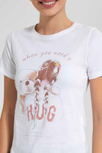 Load image into Gallery viewer, Redtag-White-Teddy-Bear-Print-T-Shirt-Category:T-Shirts,-Colour:White,-Filter:Women's-Clothing,-New-In,-New-In-Women,-Non-Sale,-S22D,-Section:Women,-TBL,-Women-T-Shirts-Women's-