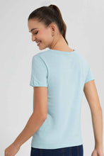 Load image into Gallery viewer, Redtag-Mint--Crew-Neck-T-Shirt-Category:T-Shirts,-Colour:Blue,-Filter:Women's-Clothing,-New-In,-New-In-Women,-Non-Sale,-S22D,-Section:Women,-TBL,-Women-T-Shirts-Women's-