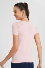 Load image into Gallery viewer, Redtag-Blush--Crew-Neck-T-Shirt-Category:T-Shirts,-Colour:Pink,-Filter:Women's-Clothing,-New-In,-New-In-Women,-Non-Sale,-S22D,-Section:Women,-TBL,-Women-T-Shirts-Women's-