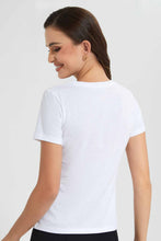 Load image into Gallery viewer, Redtag-White-La-Mode-Embellished-T-Shirt-Category:T-Shirts,-Colour:White,-Filter:Women's-Clothing,-New-In,-New-In-Women,-Non-Sale,-S22D,-Section:Women,-TBL,-Women-T-Shirts-Women's-
