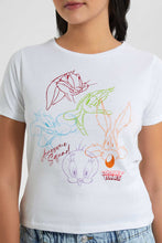 Load image into Gallery viewer, Redtag-White-Looney-Tunes-Printed-T-Shirt-Graphic-T-Shirts-Women's-
