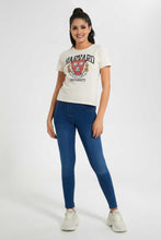 Load image into Gallery viewer, Redtag-Beige-Harvard-Printed-T-Shirt-Graphic-T-Shirts-Women's-