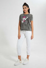 Load image into Gallery viewer, Redtag-Acid-Wash-Minnie-Mouse-Printed-T-Shirt-Graphic-T-Shirts-Women's-
