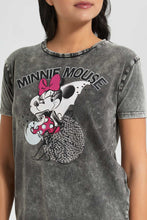 Load image into Gallery viewer, Redtag-Acid-Wash-Minnie-Mouse-Printed-T-Shirt-Graphic-T-Shirts-Women's-