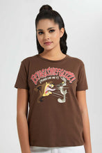 Load image into Gallery viewer, Redtag-Brown-Looney-Tunes-Printed-T-Shirt-Graphic-T-Shirts-Women's-