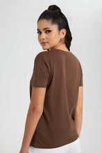 Load image into Gallery viewer, Redtag-Brown-Looney-Tunes-Printed-T-Shirt-Graphic-T-Shirts-Women's-