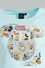 Load image into Gallery viewer, Redtag-Blue-Mickey-Mouse-Print-T-Shirt-Character-T-Shirts-Women's-