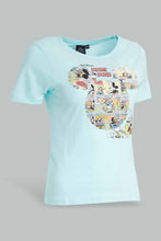 Load image into Gallery viewer, Redtag-Blue-Mickey-Mouse-Print-T-Shirt-Character-T-Shirts-Women's-