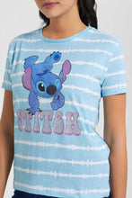 Load image into Gallery viewer, Redtag-Blue-Stitch-Printed-T-Shirt-Striped-T-Shirts-Women's-