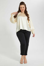 تنزيل الصورة على معرض الصور، Redtag-Cream-Satin-Blouse-Blouses-Women's-