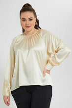تنزيل الصورة على معرض الصور، Redtag-Cream-Satin-Blouse-Blouses-Women's-