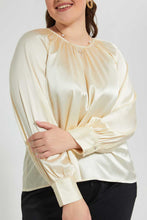 تنزيل الصورة على معرض الصور، Redtag-Cream-Satin-Blouse-Blouses-Women's-