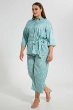 Load image into Gallery viewer, Redtag-Mint-Printed-Elasticated-Waist-Wide-Leg-Trouser-Culottes-Women's-