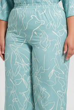 Load image into Gallery viewer, Redtag-Mint-Printed-Elasticated-Waist-Wide-Leg-Trouser-Culottes-Women's-