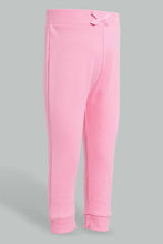 تنزيل الصورة على معرض الصور، Redtag-Assorted-Dark-Pink-&-White-Solid-2Pcs-Pack-Active-Pant-Joggers-Infant-Girls-3 to 24 Months