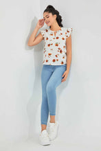 Load image into Gallery viewer, Redtag-Assorted-Printed-Ruffle-Sleeve-Keyhole-Neck-Blouse-Blouses-Women's-