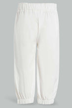 Load image into Gallery viewer, Redtag-White-Front-Bow-Casual-Trouser-Trousers-Infant-Girls-3 to 24 Months