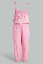 Load image into Gallery viewer, Redtag-Coral-Aop-Strappy-Jumpsuit-Category:Jumpsuits,-Colour:Orange,-Filter:Infant-Girls-(3-to-24-Mths),-Infant-Girls-Jumpsuits,-New-In,-New-In-ING,-Non-Sale,-RMD-add,-S22C,-Section:Kidswear-Infant-Girls-3 to 24 Months