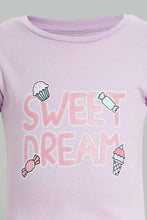 تنزيل الصورة على معرض الصور، Redtag-Lilac-One-In-A-Sweat-Dream-Pyjama-Set-Pyjama-Sets-Infant-Girls-3 to 24 Months