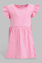 Load image into Gallery viewer, Redtag-White-Printed-/-Solid-Fuchsia-2Pc-Pack-Knit-Dress-Dresses-Infant-Girls-3 to 24 Months