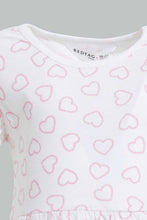 Load image into Gallery viewer, Redtag-White-Printed-/-Solid-Fuchsia-2Pc-Pack-Knit-Dress-Dresses-Infant-Girls-3 to 24 Months