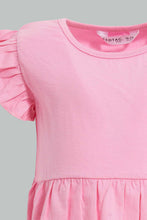 Load image into Gallery viewer, Redtag-White-Printed-/-Solid-Fuchsia-2Pc-Pack-Knit-Dress-Dresses-Infant-Girls-3 to 24 Months