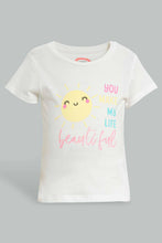 تنزيل الصورة على معرض الصور، Redtag-Cream-You-Make-My-Life-Beautiful-Pyjama-Set-Pyjama-Sets-Infant-Girls-3 to 24 Months