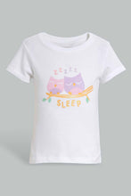 تنزيل الصورة على معرض الصور، Redtag-White-Sleep-Pyjama-Set-Pyjama-Sets-Infant-Girls-3 to 24 Months